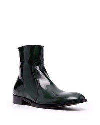 dunkelgrüne Chelsea Boots aus Leder von Maison Margiela