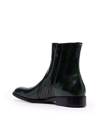 dunkelgrüne Chelsea Boots aus Leder von Maison Margiela