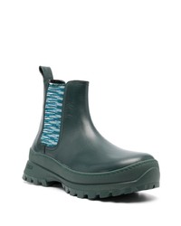 dunkelgrüne Chelsea Boots aus Leder von Missoni