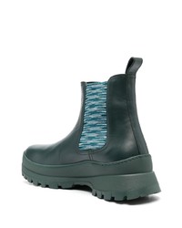 dunkelgrüne Chelsea Boots aus Leder von Missoni