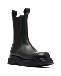 dunkelgrüne Chelsea Boots aus Leder von Bottega Veneta