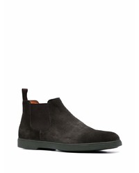 dunkelgrüne Chelsea Boots aus Wildleder von Santoni