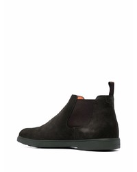 dunkelgrüne Chelsea Boots aus Wildleder von Santoni