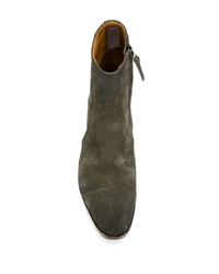 dunkelgrüne Chelsea Boots aus Wildleder von Silvano Sassetti