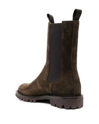 dunkelgrüne Chelsea Boots aus Wildleder von Scarosso