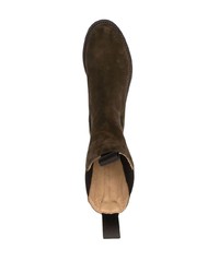 dunkelgrüne Chelsea Boots aus Wildleder von Scarosso