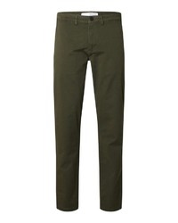 dunkelgrüne Chinohose von Selected