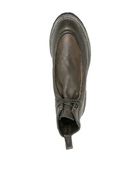 dunkelgrüne Chukka-Stiefel aus Leder von Guidi