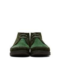 dunkelgrüne Chukka-Stiefel aus Wildleder von Comme des Garcons Homme Deux