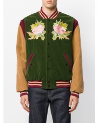 dunkelgrüne Collegejacke von Gucci