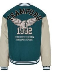 dunkelgrüne Collegejacke von Fubu