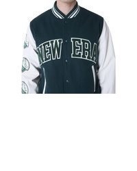 dunkelgrüne Collegejacke von New Era