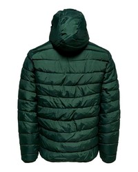 dunkelgrüne Daunenjacke von ONLY & SONS