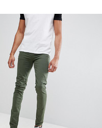 dunkelgrüne enge Jeans von ASOS DESIGN