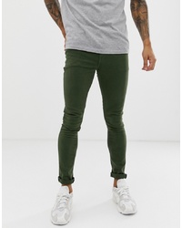 dunkelgrüne enge Jeans von ASOS DESIGN