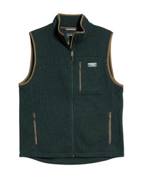 dunkelgrüne Fleece-ärmellose Jacke