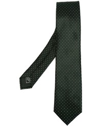 dunkelgrüne gepunktete Krawatte von Brioni
