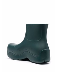 dunkelgrüne Gummi Chelsea Boots von Bottega Veneta