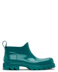 dunkelgrüne Gummi Chelsea Boots von Bottega Veneta