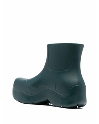 dunkelgrüne Gummi Chelsea Boots von Bottega Veneta