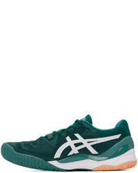 dunkelgrüne Gummi niedrige Sneakers von Asics