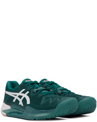 dunkelgrüne Gummi niedrige Sneakers von Asics