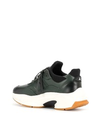 dunkelgrüne Gummi niedrige Sneakers von Bally