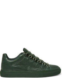 dunkelgrüne hohe Sneakers aus Leder von Balenciaga