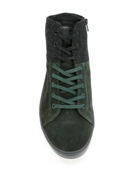 dunkelgrüne hohe Sneakers aus Leder von Leather Crown