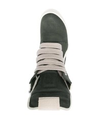 dunkelgrüne hohe Sneakers aus Leder von Rick Owens