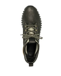 dunkelgrüne hohe Sneakers aus Leder von Stone Island