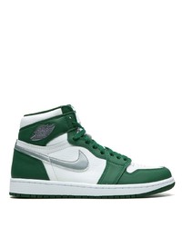 dunkelgrüne hohe Sneakers aus Leder von Jordan