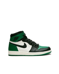 dunkelgrüne hohe Sneakers aus Leder von Jordan