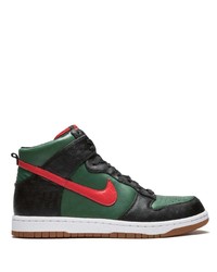 dunkelgrüne hohe Sneakers aus Leder von Nike