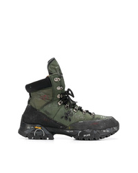 dunkelgrüne hohe Sneakers aus Leder von Premiata