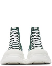 dunkelgrüne hohe Sneakers aus Segeltuch von Alexander McQueen