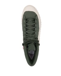 dunkelgrüne hohe Sneakers aus Segeltuch von Y-3