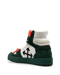 dunkelgrüne hohe Sneakers aus Wildleder von Off-White