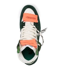 dunkelgrüne hohe Sneakers aus Wildleder von Off-White