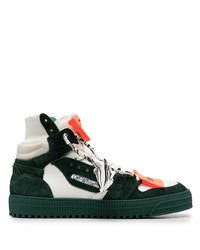 dunkelgrüne hohe Sneakers aus Wildleder von Off-White