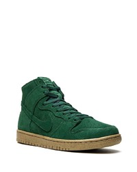 dunkelgrüne hohe Sneakers aus Wildleder von Nike