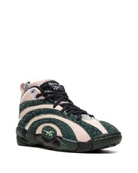 dunkelgrüne hohe Sneakers aus Wildleder von Reebok