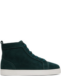 dunkelgrüne hohe Sneakers von Christian Louboutin