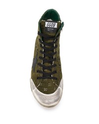 dunkelgrüne hohe Sneakers von Golden Goose