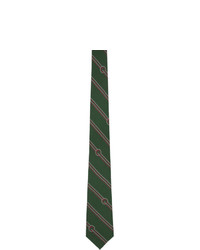dunkelgrüne horizontal gestreifte Krawatte von Gucci
