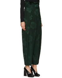 dunkelgrüne Hose mit Blumenmuster von Stella McCartney