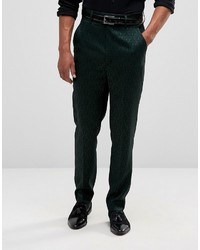 dunkelgrüne Hose mit Paisley-Muster