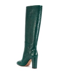 dunkelgrüne kniehohe Stiefel aus Leder von Aquazzura
