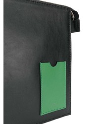 dunkelgrüne Leder Clutch Handtasche von AMI Alexandre Mattiussi
