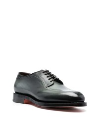 dunkelgrüne Leder Derby Schuhe von Santoni